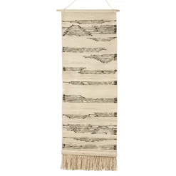 Kirkland's Home Black Textured Macrame Tasseled Wall Hanging- Wall Plaques