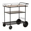 Kirkland's Home Black 3-Tier Industrial Bar Cart- Kitchen Islands & Bar Carts