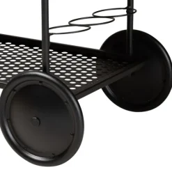 Kirkland's Home Black 3-Tier Industrial Bar Cart- Kitchen Islands & Bar Carts