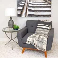Kirkland's Home Black Transitional Stripe Pillow- Pillows