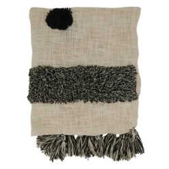 Kirkland's Home Black Tufted Dot Throw Blanket- Blankets & Throws