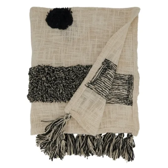 Kirkland's Home Black Tufted Dot Throw Blanket- Blankets & Throws