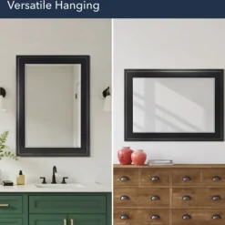 Kirkland's Home Black Two Step Beveled Frame Vanity Mirror- Framed Mirrors