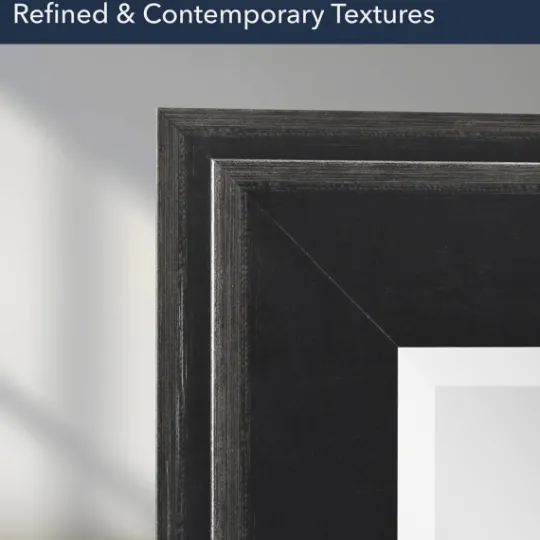 Kirkland's Home Black Two Step Beveled Frame Vanity Mirror- Framed Mirrors