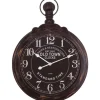 Kirkland's Home Black Weathered Iron Frame Round Wall Clock- Clocks
