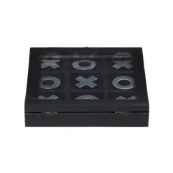 Kirkland's Home Black Wood And Aluminum Tic Tac Toe Game Set- Decorative Accents