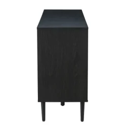 Kirkland's Home Black Wood And Cane Arched Sideboard Cabinet- Cabinets & Sideboards