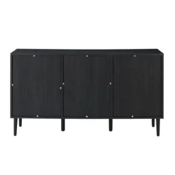 Kirkland's Home Black Wood And Cane Arched Sideboard Cabinet- Cabinets & Sideboards