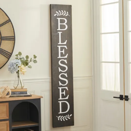 Kirkland's Home Black Wood Blessed Wall Plaque- Wall Quotes & Signs