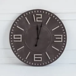 Kirkland's Home Black Wood Block Numbers Wall Clock- Clocks