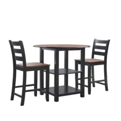 Kirkland's Home Black Wood Farmhouse 3-Pc. Stool And Table Set- Dining Tables