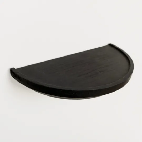 Kirkland's Home Black Wooden Half-Moon Wall Shelves, Set Of 2- Shelves
