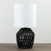 Kirkland's Home Black Woven Metal And String Table Lamp- Table Lamps