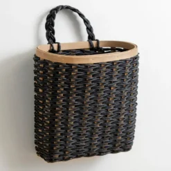 Kirkland's Home Black Woven Wall Pocket- Wall Storage