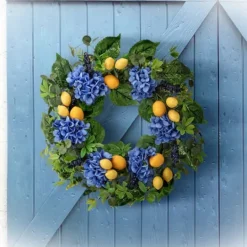 Kirkland's Home Blackberry Lemon And Hydrangea Wreath- Wreaths