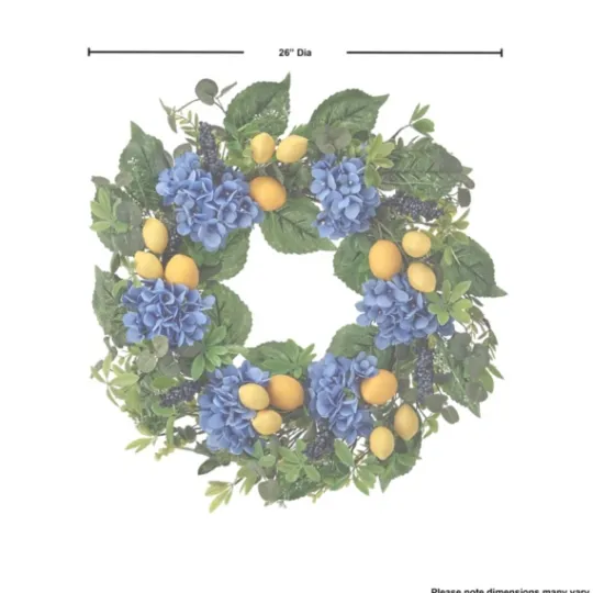 Kirkland's Home Blackberry Lemon And Hydrangea Wreath- Wreaths
