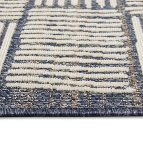 Kirkland's Home Blake Gray Cube Indoor/Outdoor Runner, 1X7- Outdoor Rugs