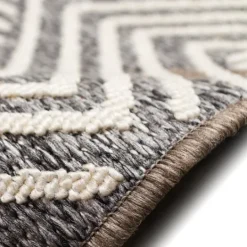 Kirkland's Home Blake Gray Zigzag Indoor/Outdoor Runner, 1X7- Outdoor Rugs