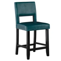 Kirkland's Home Blakely Seat Counter Stool With Black Base- Bar Stools & Counter Height Stools