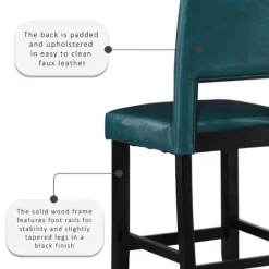 Kirkland's Home Blakely Seat Counter Stool With Black Base- Bar Stools & Counter Height Stools