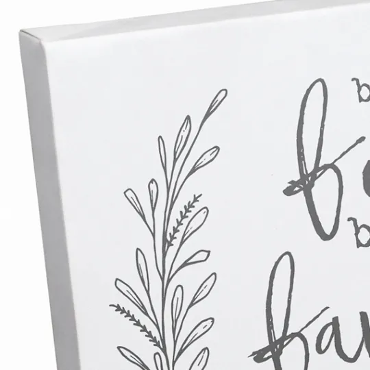 Kirkland's Home Bless This Food White And Gray Canvas Art Print- Wall Quotes & Signs