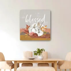 Kirkland's Home Blessed Pumpkins And Flowers Giclee Canvas Print- Wall Quotes & Signs