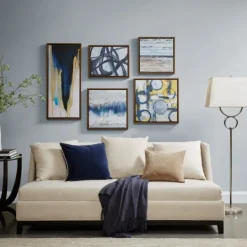 Kirkland's Home Bliss Multi-Sized Canvas Art Prints, Set Of 5- Framed Art