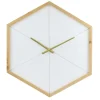 Kirkland's Home Blond Wood Frame Hexagon Wall Clock- Clocks