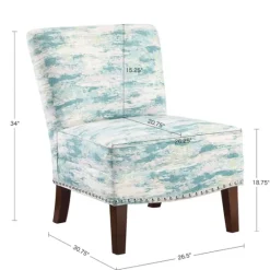 Kirkland's Home Blue Abstract Armless Accent Chair- Accent Chairs