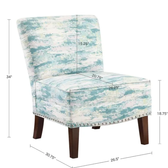 Kirkland's Home Blue Abstract Armless Accent Chair- Accent Chairs
