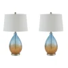 Kirkland's Home Blue And Amber Glass Table Lamps, Set Of 2- Table Lamps