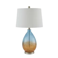 Kirkland's Home Blue And Amber Glass Table Lamps, Set Of 2- Table Lamps