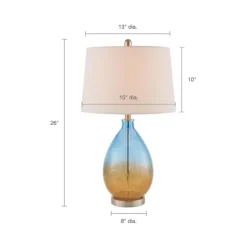 Kirkland's Home Blue And Amber Glass Table Lamps, Set Of 2- Table Lamps