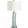 Kirkland's Home Blue And Gold Swirl Glass Table Lamp- Table Lamps