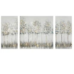 Kirkland's Home Blue And Gold Trees Canvas Art Prints, Set Of 3- Canvas Art