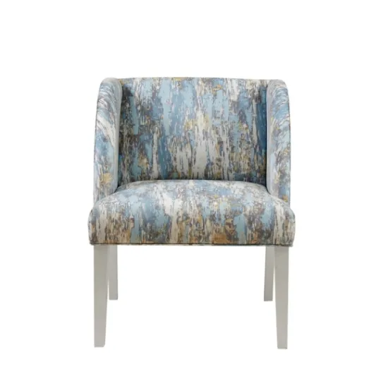 Kirkland's Home Blue And Gray Abstract Wingback Accent Chair- Accent Chairs