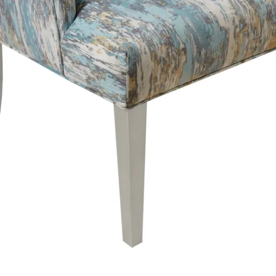 Kirkland's Home Blue And Gray Abstract Wingback Accent Chair- Accent Chairs