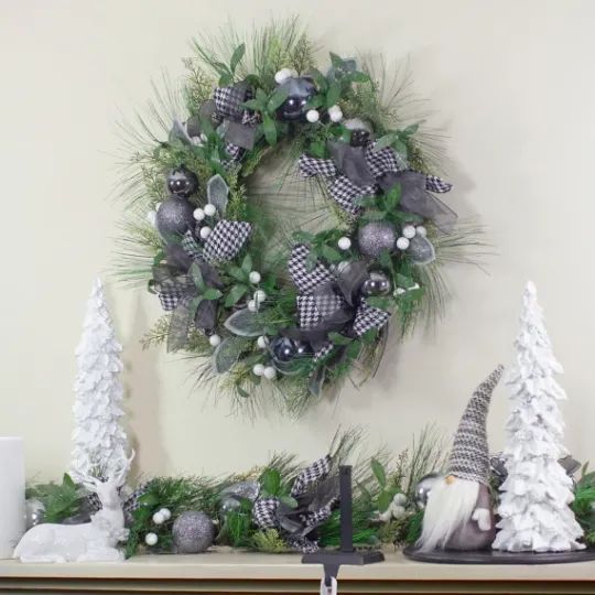 Kirkland's Home Blue And Gray Bow Wreath- Wreaths