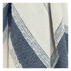 Kirkland's Home Blue And Natural Colorblock Chevron Throw- Blankets & Throws