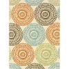 Kirkland's Home Blue And Orange Circles Outdoor Area Rug, 6X9- Outdoor Rugs