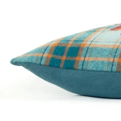 Kirkland's Home Blue And Orange Plaid Harvest Lumbar Pillow- Pillows