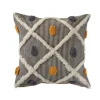Kirkland's Home Blue And Orange Tufted Accent Pillow- Pillows