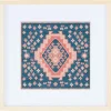 Kirkland's Home Blue And Pink Geometric Framed Textile Wall Plaque- Wall Plaques