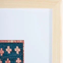 Kirkland's Home Blue And Pink Geometric Framed Textile Wall Plaque- Wall Plaques