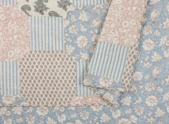 Kirkland's Home Blue And Rose Patchwork King 3-Pc. Quilt Set- Quilts
