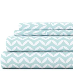 Kirkland's Home Blue And White Chevron 3-Pc. Twin Sheet Set- Bed Sheets