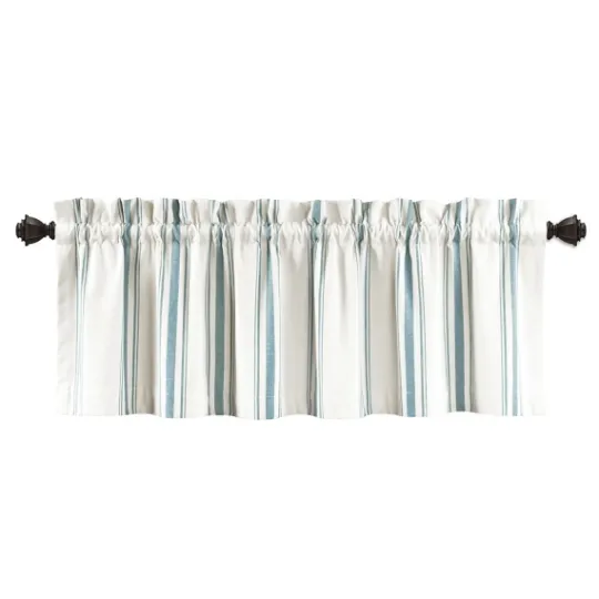 Kirkland's Home Blue And White Farmhouse Stripe Valance- Curtains & Drapes