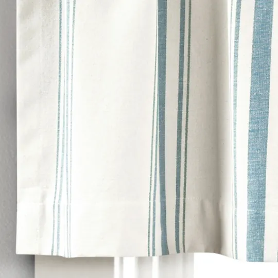 Kirkland's Home Blue And White Farmhouse Stripe Valance- Curtains & Drapes