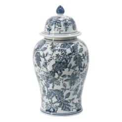 Kirkland's Home Blue And White Floral Ginger Jar- Decorative Bowls & Jars