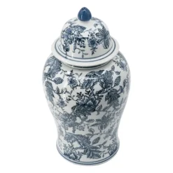 Kirkland's Home Blue And White Floral Ginger Jar- Decorative Bowls & Jars